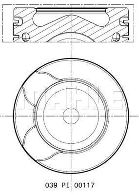 Поршень MAHLE ORIGINAL EC 67Y8N 039 PI 00117 000 1440658405 изображение 0