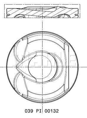 Поршень MAHLE ORIGINAL FE61 3 1440658418 039 PI 00132 000 изображение 0