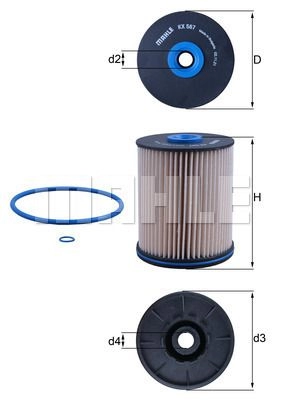 Топливный фильтр MAHLE ORIGINAL 1440659374 KX 567D AD7 L0D