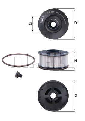 Топливный фильтр MAHLE ORIGINAL 1440659375 2XA3KY P KX 591D