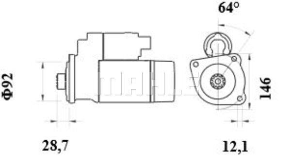 Стартер MAHLE ORIGINAL MS 1006 96ZWT N 1440659658 изображение 1