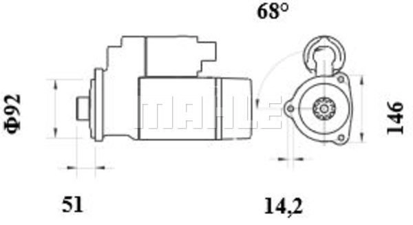 Стартер MAHLE ORIGINAL B7JM UX 1440659664 MS 1040 изображение 1