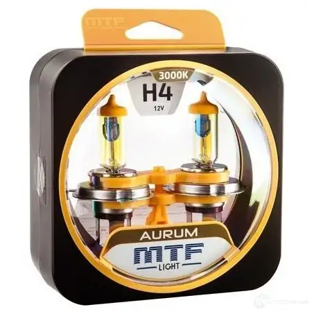 Лампа галогеновая H4 AURUM 3000K 100/90 Вт 12 В 3000K MTF HAU1204S 1439692417 PCN 2P