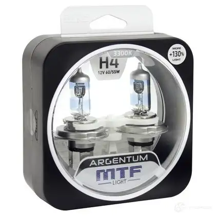 Лампа галогеновая H4 ARGENTUM +130% 3300K 60/55 Вт 12 В 3300K MTF H3A1204 1439692427 C0M 5F