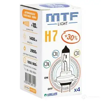 Лампа галогеновая H7 STANDARD +30% 55 Вт 12 В 3000-4000K MTF IAA6KD M 1439691640 HS1207 изображение 0