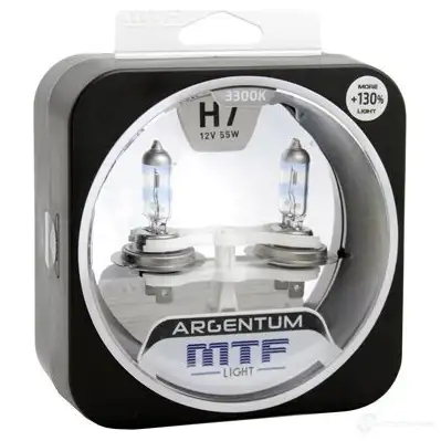 Лампа галогеновая H7 ARGENTUM +130% 3300K 55 Вт 12 В 3300K MTF N DXSN H3A1207 1439692442