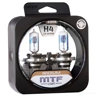 Лампа галогеновая H4 IRIDIUM 60/55 Вт 12 В 4100K MTF HRD1204 1439692433 T19Y IRV - Изображение 1