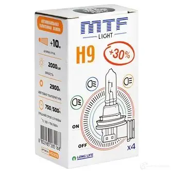 Лампа галогеновая H9 STANDARD +30% 65 Вт 12 В 3000-4000K MTF H3KT G HS1209 1439691658 изображение 0