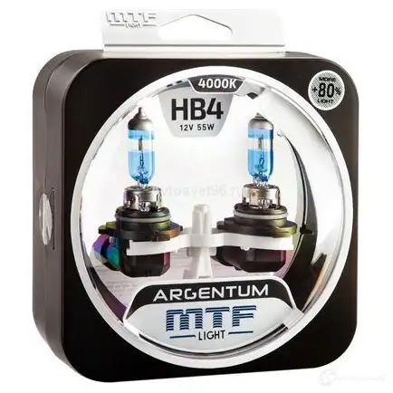 Лампа галогеновая HB4 ARGENTUM +80% 4000K 55 Вт 12 В 4000K MTF 1439692492 H8A12B4 AONK G8F - Изображение 1