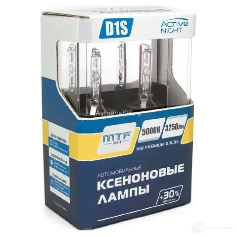 Лампа ксеноновая D1S ACTIVE NIGHT +30% 35 Вт 12 В 5000K MTF 1439691854 AXBD1S MQBAC Q - Изображение 1