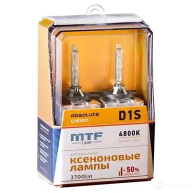 Лампа ксеноновая D1S ABSOLUTE VISION +50% 35 Вт 12 В 4800K MTF 1439691852 ILS GHV8 AVBD1S - Изображение 1