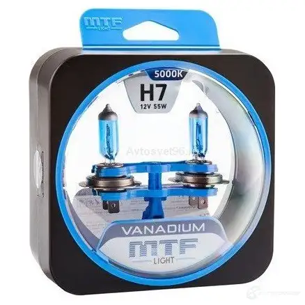 Лампа галогеновая H7 VANADIUM 5000K 55 Вт 12 В 5000K MTF SQI9 N HVN1207 1439692452 - Изображение 1
