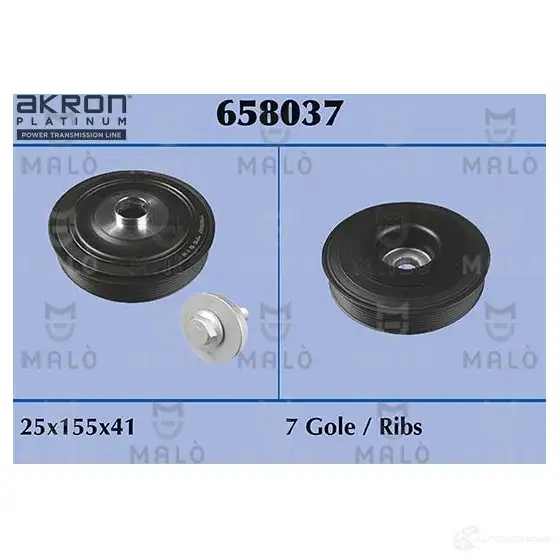Шкив коленвала MALO C75 IX4C 2509132 658037