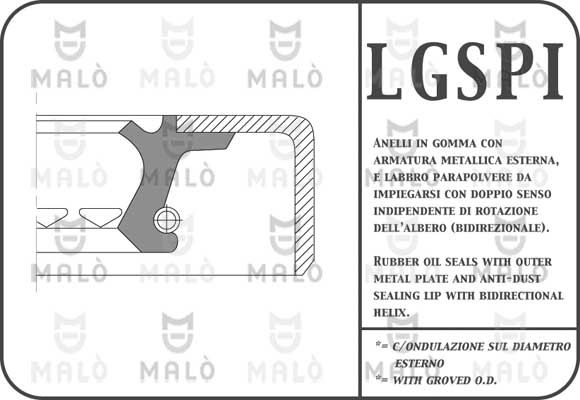 Сальник коробки передач МКПП MALO 13129PIAC Z62 V2OY 1423579676 изображение 0