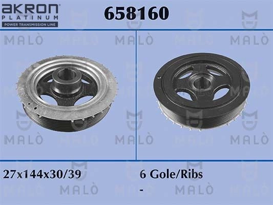 Шкив коленвала MALO 1424607431 7MQ MER 658160