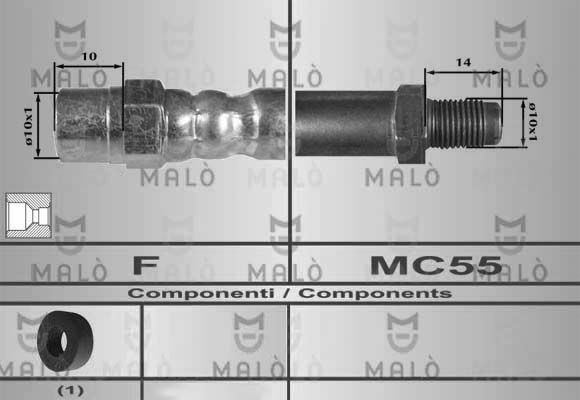 Тормозной шланг MALO 2510822 RMHX6 G 80712 изображение 0