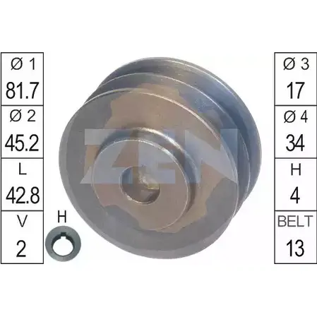 Шкив генератора ERA ZN5359 1943973 219004 535 9