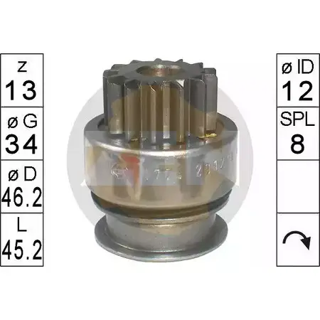 Бендикс стартера ERA 226038 1945842 ZN1774 177 4