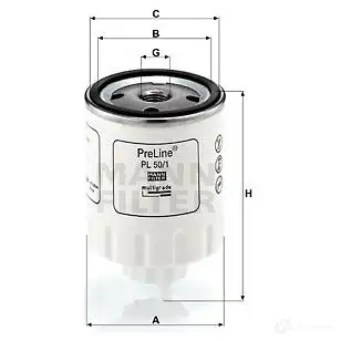 Топливный фильтр MANN-FILTER pl501 T2 SMM8 310246752 4011558600402