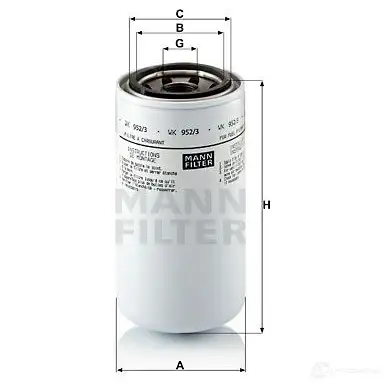 Топливный фильтр MANN-FILTER NXR 2MG1 4011558947002 68407 wk9523