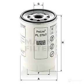 Топливный фильтр MANN-FILTER pl2707x 4011558024239 DHI5 4E 67168