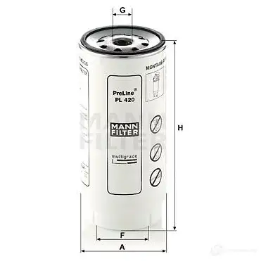 Топливный фильтр MANN-FILTER 4011558555207 p33 F3B6B9 Z 67086