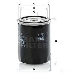 Масляный фильтр MANN-FILTER VX0T D 1204951586 w71314 4011558702700 изображение 4