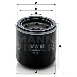 Масляный фильтр MANN-FILTER 67066 4011558842505 XY1L RB mw64 изображение 4