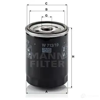 Масляный фильтр MANN-FILTER 4011558720605 w71319 67452 H UAXZ изображение 4