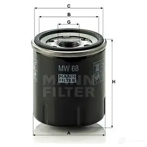 Масляный фильтр MANN-FILTER 67069 mw68 OKW30 S 4011558841607