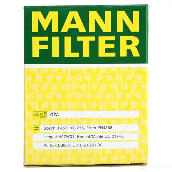 Масляный фильтр MANN-FILTER w6101 4011558738204 YQ9R QD 67386 изображение 5