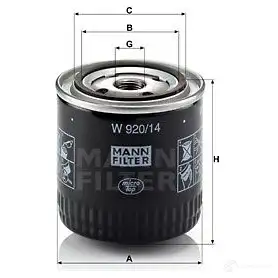 Масляный фильтр MANN-FILTER w92014 67568 H Y5IJM 4011558737801