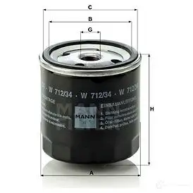 Масляный фильтр MANN-FILTER 4011558748807 w71234(10) 1423017260 R BFDY1