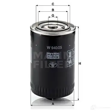 Масляный фильтр MANN-FILTER 4011558723200 US 969HV w94025(10) 67636 изображение 0