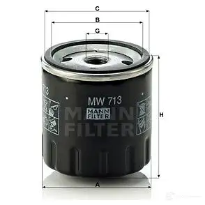 Масляный фильтр MANN-FILTER 5JLDP QA 4011558842208 67072 mw713