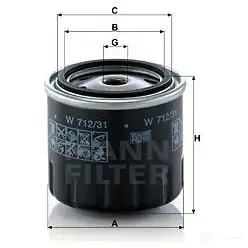Масляный фильтр MANN-FILTER 4011558718305 w71231 CP EQOR 67424