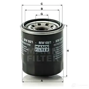 Масляный фильтр MANN-FILTER 67070 I Z1NHG 4011558842802 mw681