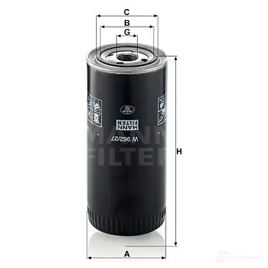 Масляный фильтр MANN-FILTER w96227 67694 4011558738709 IWO FI
