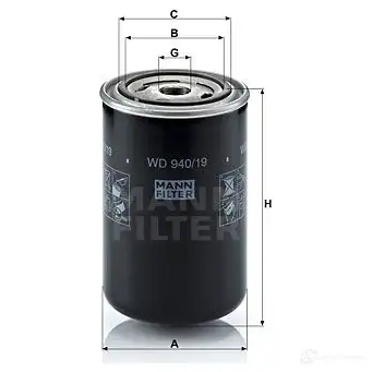 Масляный фильтр MANN-FILTER wd94019 4011558019013 CBOHF L 1423017304