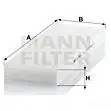 Салонный фильтр MANN-FILTER cu3869 4011558300203 IJ37 R 66038