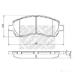 Тормозные колодки дисковые, комплект MAPCO 6844 KE CMKCA 1314219 4043605446930