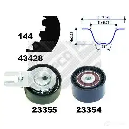 Комплект ремня ГРМ MAPCO 1301734 M HZWI12 23400 4043605674128