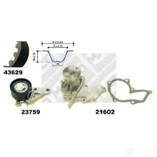 Комплект ремня ГРМ с помпой MAPCO 41629 1308073 WB XMZ 4043605450593