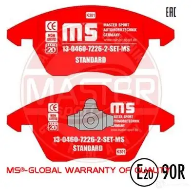 Тормозные колодки, комплект MASTER-SPORT BP6 97 k6072261 1424862393