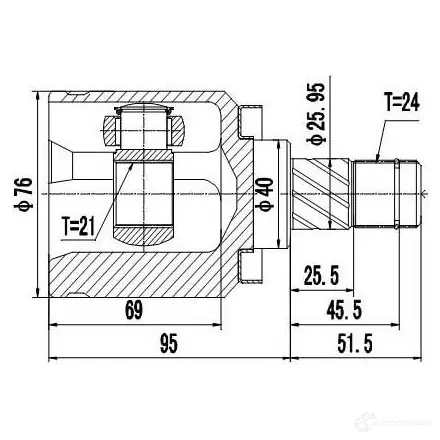 Внутренний шрус ZIKMAR M2 BFP 1425583082 z87624r