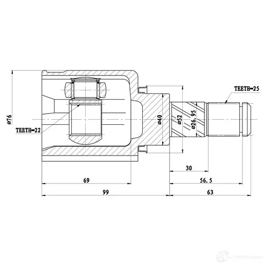 Внутренний шрус ZIKMAR 6T LS2ZP z87608r 1425583022