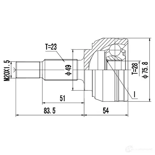 Наружный шрус ZIKMAR 1440236152 z88568r OR 6UY5Y