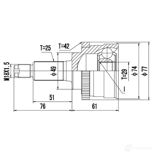 Наружный шрус ZIKMAR z88566r 1440236153 BA9W 2QC