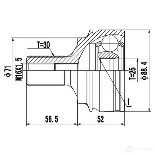 Наружный шрус ZIKMAR IG1 K2 z88450r 1425582338