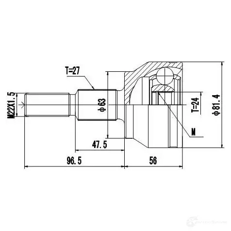 Наружный шрус ZIKMAR z87434r VZ 6NY5 1425581107